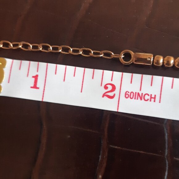 Fossil Rose Gold Plated 6 Inch Single Strand Bracelet, Signed - Picture 10 of 11